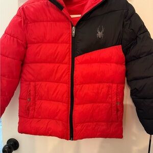Spyder Kids Bold Red and Black Puffer Coat